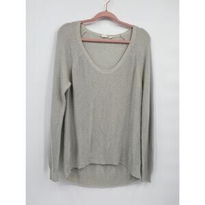 GAP Scoop Neck Tan Long Sleeve Pullover Hi-low Sweater Size Small
